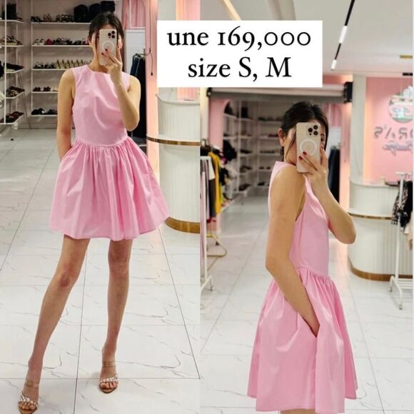 NWT ZARA SHORT gabardine corset voluminous pink dress - Picture 16 of 16